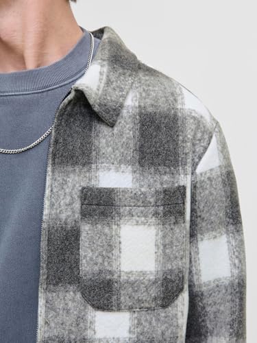 JACK & JONES Herren Jjhank Shacket, Light Grey Melange, s – Ansicht 6