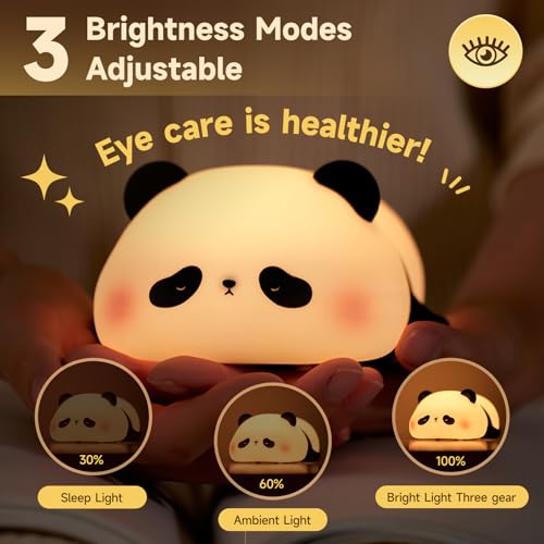 Lámpara de mesa nocturna led recargable panda de silicona miniatura 5