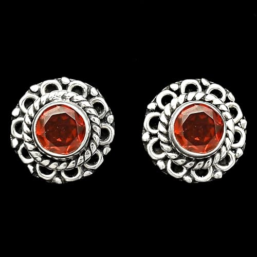 Natural Multi Stone Round Shape 925 Silver Stud Earrings DGE1068 E-50572