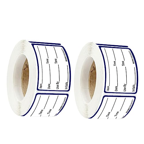 SEWACC Food Storage Label Stickers 2 Rolls of Writable Date Stickers for Refrigerator Freezer and Home Use