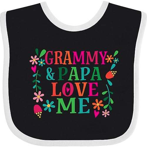 inktastic Grammy and Papa Love Me Outfit Baby Bib
