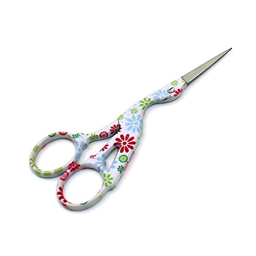 Stork Embroidery Scissors 4.5 Inch Sewing Scissors Small Sharp For Crafting, Art Work, Threading, Needlework, Stainless Steel Crane Design Embroidery Scissors By Precise Canada, White