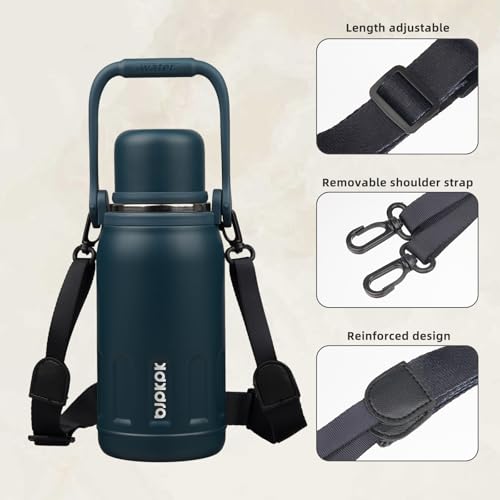 Image of BJPKPK Stainless Steel Insulated Bottle with Handle & Strap, 27oz