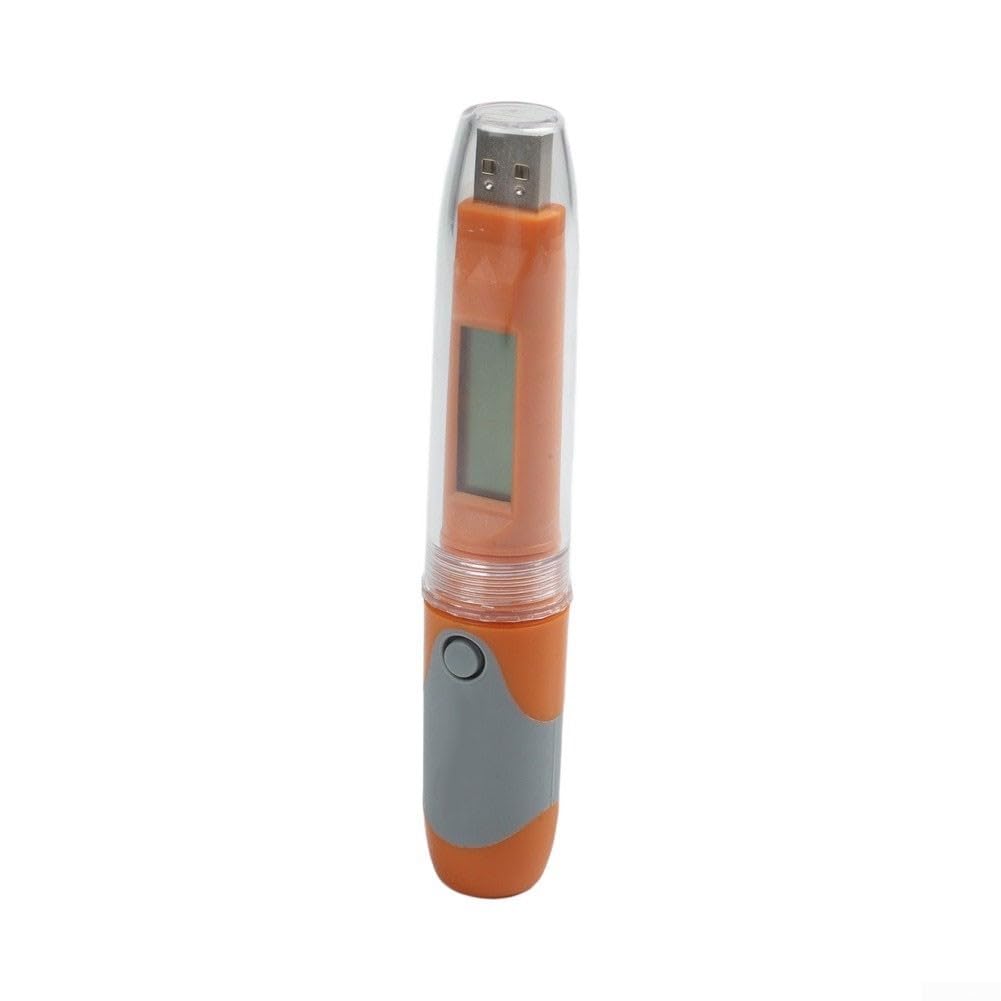 USB temperatura umidità data logger IP67 impermeabile -30 a 70°C catena fredda monitor con display LCD per laboratorio conservazione alimenti arancione