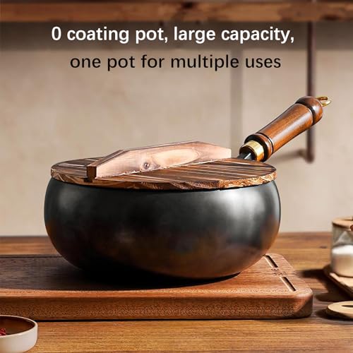 Poêle à frire forgée 24 cm récipient de cuisson multifonctionnel en fer