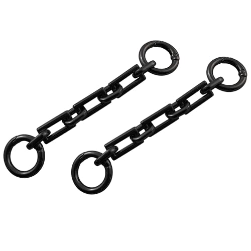 LQ Industrial 2PCS Gunmetal Wallet Strap Extender Bag Extension Chain Square Alloy Lanyard Buckle Extension Leather Shoulder Strap Suitable for Clutch Mini Bag Handbag and Satchel
