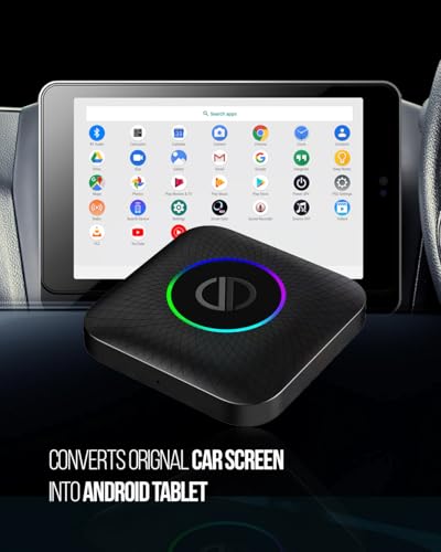 Image of PRONOD AI Box Wireless Carplay Adapter | Stream YouTube, Netflix, Hotstar with Android Auto Wireless Adapter in Car Screen | Qualcomm Octacore, Android 13-4GB+64GB | Supports 4G Sim- Plug and Play