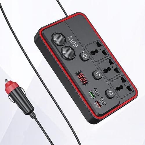 Convertidor de voltaje 12v 24v a 220v adaptador de corriente continua a alterna para camion y coche 4