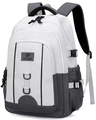 Amythe Mochila para Niños y Adolescentes, Mochilas Escolares Espaciosa y Ligera para Chicos 10 a 18 años, Mochila Colegio de Viaje Casual para Niños Hombres, Apta para Carrito, Blanco