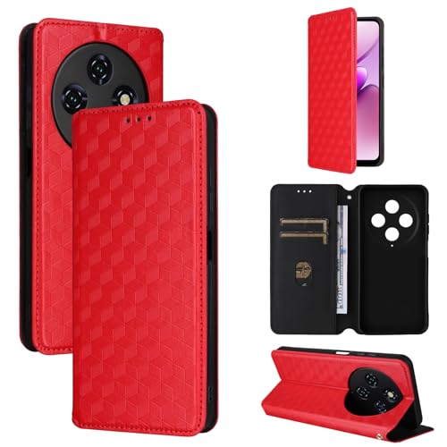 �X�}�z�P�[�X �Ή��@�� for Oukitel C5 2025 �J�[�h �z���_�[���z�t���b�v �X�^���h���C���d�b�P�[�X Red