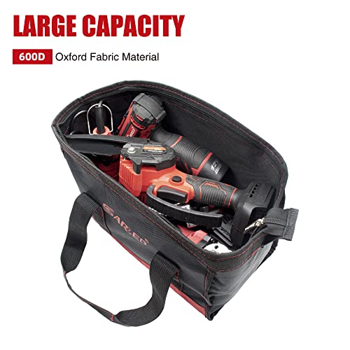 Sarred Tool Bag With Waterproof Bottom, Multi-Pockets Wide Mouth Tool Bag Home Organizer For Indoor And Outdoor Gardening, Garden Tool Kit Holder (Tools Not Included), 12.5X9.5X6.5 Inch #TOP3
