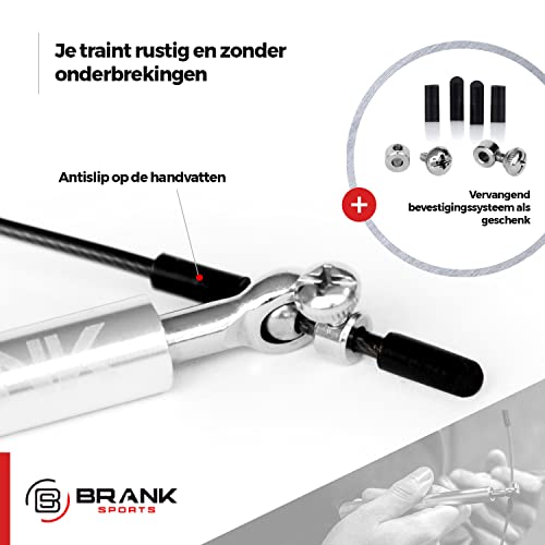 Regelbare crossfit springtouw | 3 kabels inbegrepen | Lichtgewicht aluminium snelheidskoord met premium kwaliteit kogellagers | Bonus inbegrepen en 365 dagen garantie - Afbeelding 4