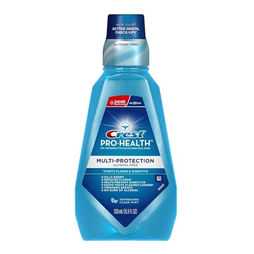 Crest Pro Health Multi Protection Clean Mint Mouthwash, 16.9 Ounces (Pack of 2)