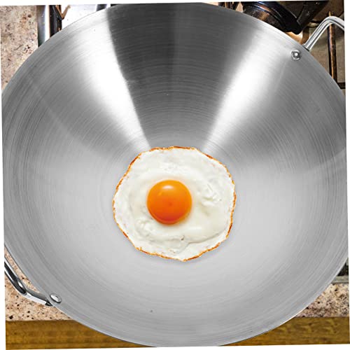 Wok de acero inoxidable con doble mango fondo redondo miniatura 4