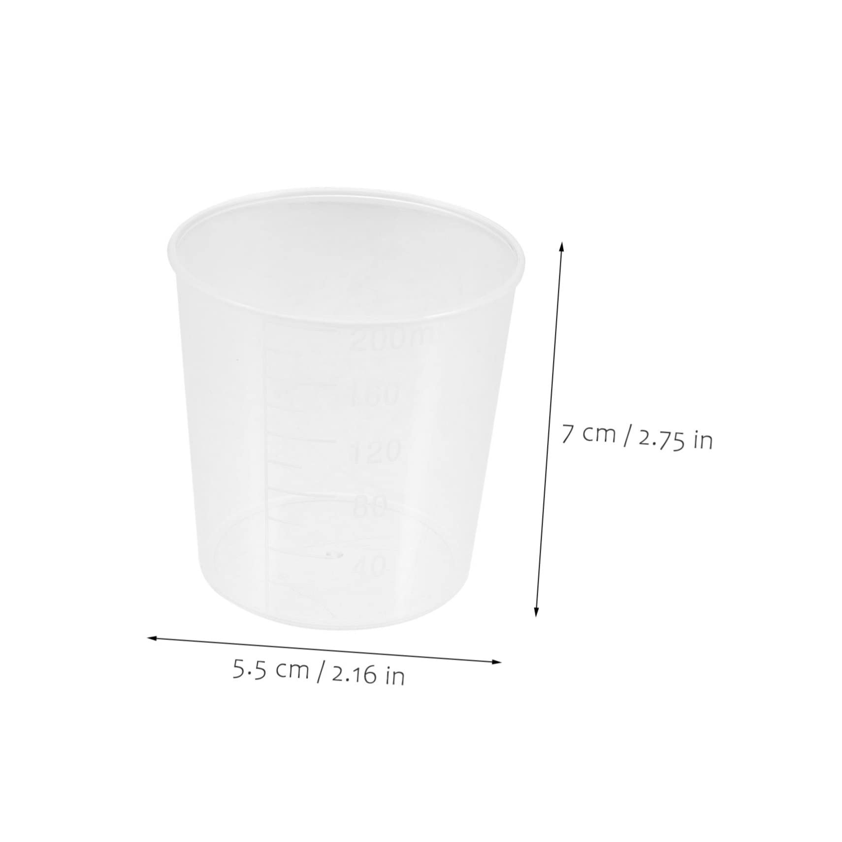 BRIGHTFUFU 20pcs Measuring Cup Liquid Sample Container Clear Measure Cup Clear Cups Mixing Cups Specimen Cups Small Graduated Cups Lab Liquid Cup Test Cup Storage Cups Scale Cups Pp re-usable