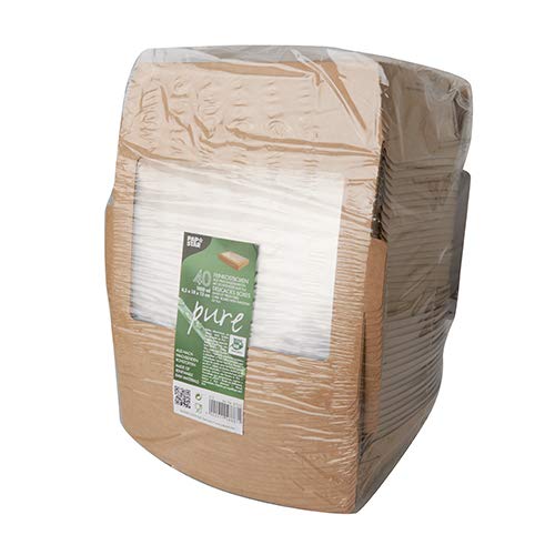 Papstar 4x40 Contenitori alimentari in cartone con finestra trasparente in PLA"pure" rettangolare 1000 ml 4,5 cm x 18 cm x 13 cm