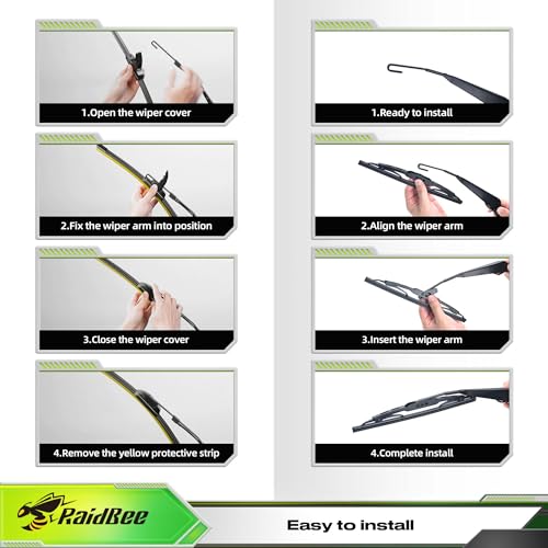 Image of Raidbee Silicone Windshield Wiper blades 3 pack Replacement for Dodge Grand Caravan 2008-2020 All-Season Silicone Windshield Wipers 26 inch 20 inch 16 inch