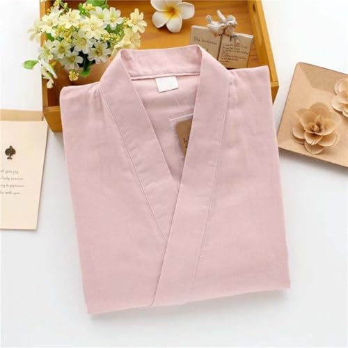 Fendawn Strive Classical Japanese Style Women Cotton Bathrobe Pajamas Kimono Casual Clothes, Light Pink4
