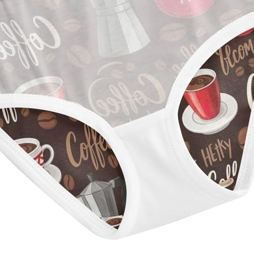 Coffee Cups Underwear Toddler Girl, Girls Briefs, 2T–8 Years4