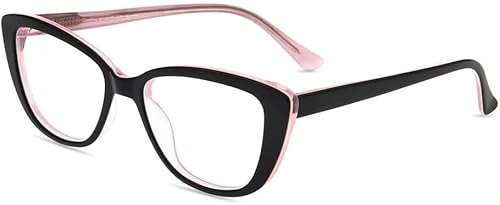 Firmoo - Anteojos de lectura para computadora con bloqueo de luz azul, diseño vintage, marco para mujeres Cateye TR90 con aumento disponible en Yaxa Peru