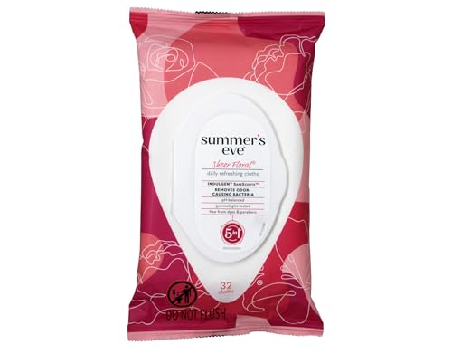 SUMMER'S EVE Sheer Floral Cleansing Cloths for Sensitive Skin-32 ct