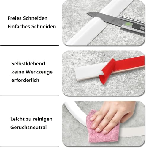 DYHYUH Selbstklebend Schwallschutzleiste Dusche, Silikon Wasserstopper, Begehbare Dusche Boden Wassersperre, Duschschwelle Wasserdamm für Bad und Küche. (Transparent, 85CM/Zentimeter)