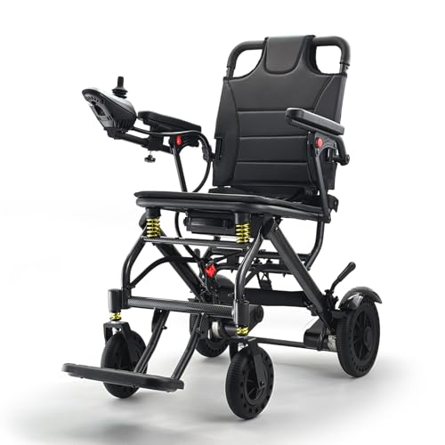 ByteTecpeak D13 Silla de ruedas eléctrica plegable ligera y portátil con alcance de 20 km, capacidad de carga de 150 kg, control de joystick para personas mayores, adultos y discapacitados, ayuda de