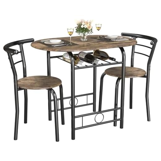 23+ Creative Small City Backyard Ideas for Your Outdoor Space 2 JUMMICO 3-Piece Wooden Round Table & Chair Set, Space Saving Kitchen Breakfast Nook Wood Grain Tabletop with Metal Frame and Built-in Wine Rack for Kitchen, Dining Room (Walnut/Black)