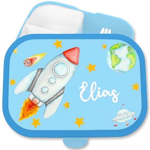 Brotdose Kinder Campus f&uuml;r Mepal - Weltall - Brotbox Rakete Lunchbox Raumschiff Vesperbox Weltraum Geschenk Schule I Meteorit - 750 ml - Blau - junge erstkl&auml;ssler geschenke nasa raketen;