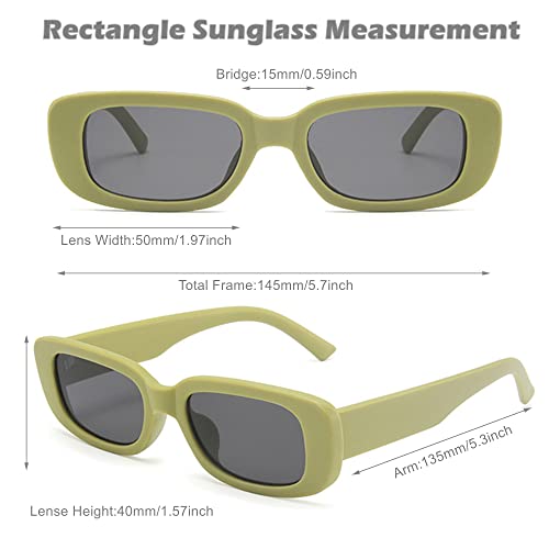 Unning Retro Rectangle Sunglasses Women Vintage 90s Trendy Sunglasses Set Square Glasses for Women Men - Image 6