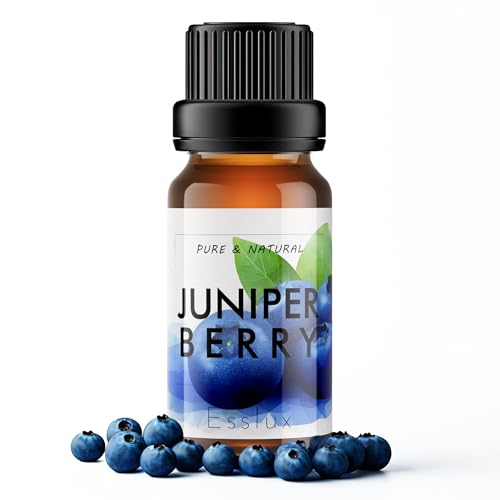 Image of Esslux Juniper Berry Essential Oils - 100% Pure, Undiluted, Therapeutic Grade Juniper Berry Oil - Perfect for Aromatherapy, Peaceful Sleep & Calm Mind & Healthier Skin - Use on Skin - 10 ML