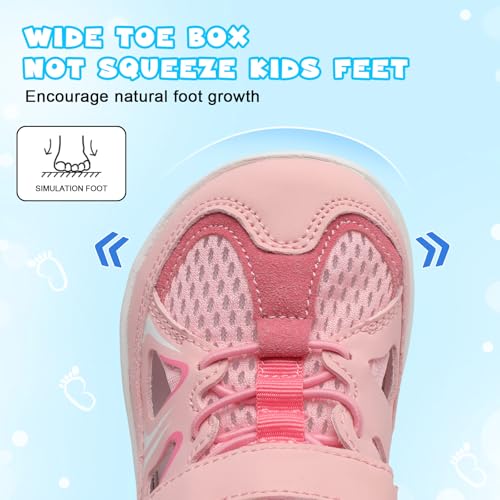 Image of JOINFREE Toddler Sandals Kids Wide Girls Boys Aqua Athletic Sneakers Barefoot Beach Sandals Quicky-Dry Non-slip Outdoor Water Sports Hiking Sandals Summer Water Shoes for Pool River Swim
