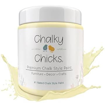 Chalky Chicks 16 Fl Oz Matte Daisy Yellow (Light Yellow) Chalk Paint, Furniture Paint No Sanding All in One Paints Without Sanding for Cabinet, Wood, Crafts, Chalk Board, Walls, Dresser, Kitchen