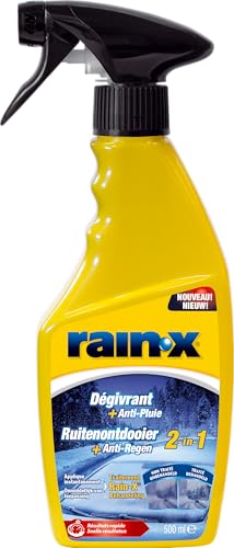 Rain-X Spay Antighiaccio Auto Y Idrorepellente Vetri Auto, Sbrinatore Parabrezza Auto Ad Effetto Immediato 500 Ml