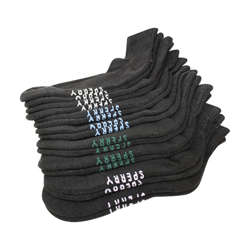 Sperry Men's 8-Pack Comfort Cushion Quarter Socks – Soft Durable Moisture-Wicking Athletic Ankle Socks for Men Shoe Size 6-123