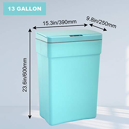 Caneca de basura automática para cocina 13 galones azul miniatura 7