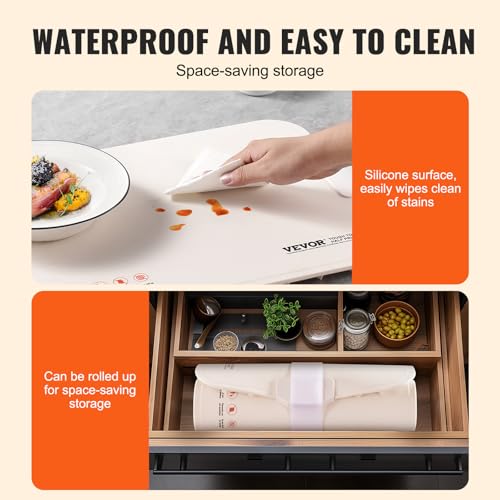 Image of VEVOR Electric Warming Tray, Food Warming Mat for Buffet, Rollable & Portable Silicone Food Warmer with 4 Adjustable Temperature Settings, Auto Shut-Off & Child Lock, Perfect for Parties, Catering
