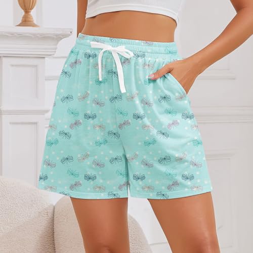 Image of American Trends 3 Pack Pajama Shorts Women Casual Elastic Waist Comfy Printed Sleep Lounge Shorts for Women PJ Bottoms