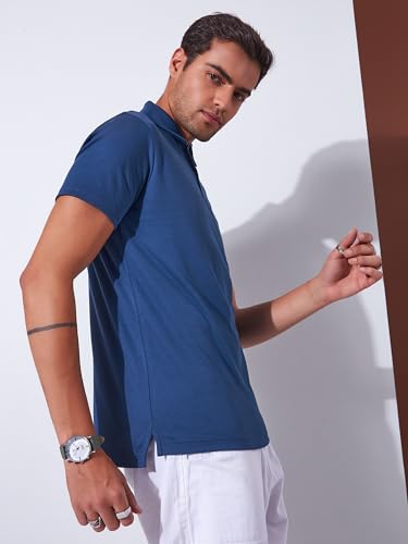 Image of Men's Solid Polo Collar Casual T-Shirt with Pocket | Cotton Polo Collar Half Sleeves Solid T-Shirt | Slim Fit Polos