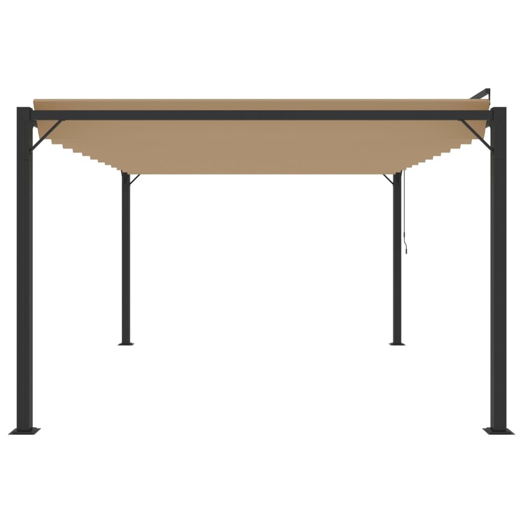 Pergola z regulowanym dachem lamelowym 3 x 4 m w kolorze szarobrązowym i aluminiową ramą na taras, do ogrodu