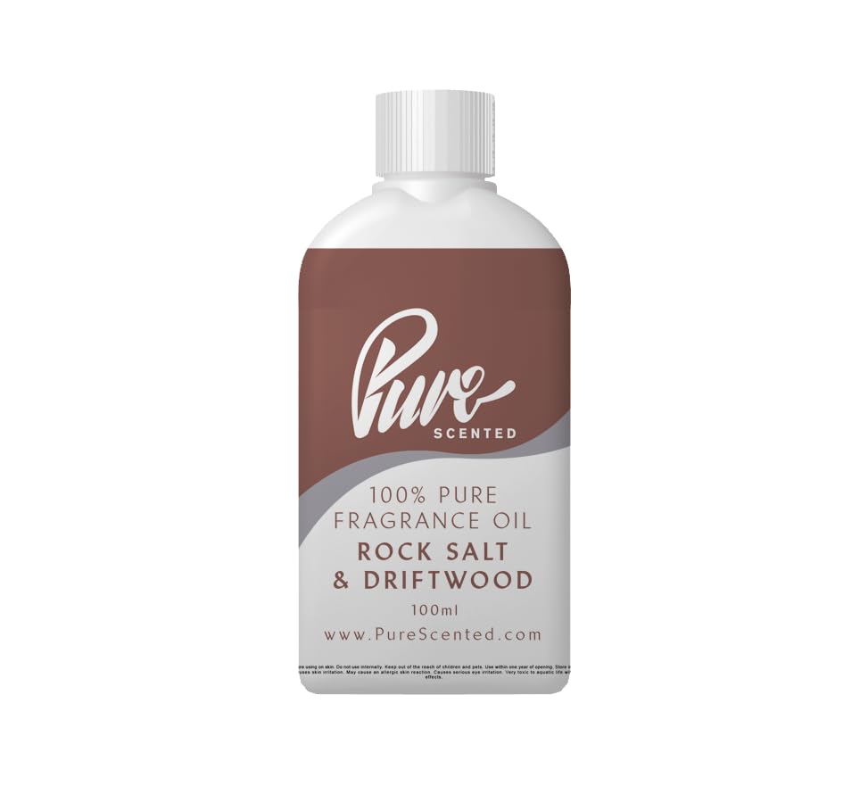 Pure Scented 100ml Fragrance Oil - Vegan & Cruelty-Free, for Candles, Soaps, Slime, Diffusers, Cosmetics, Wax Melts & DIY Crafts (1 x 100ml, Rock Salt & Driftwood) โ image 1