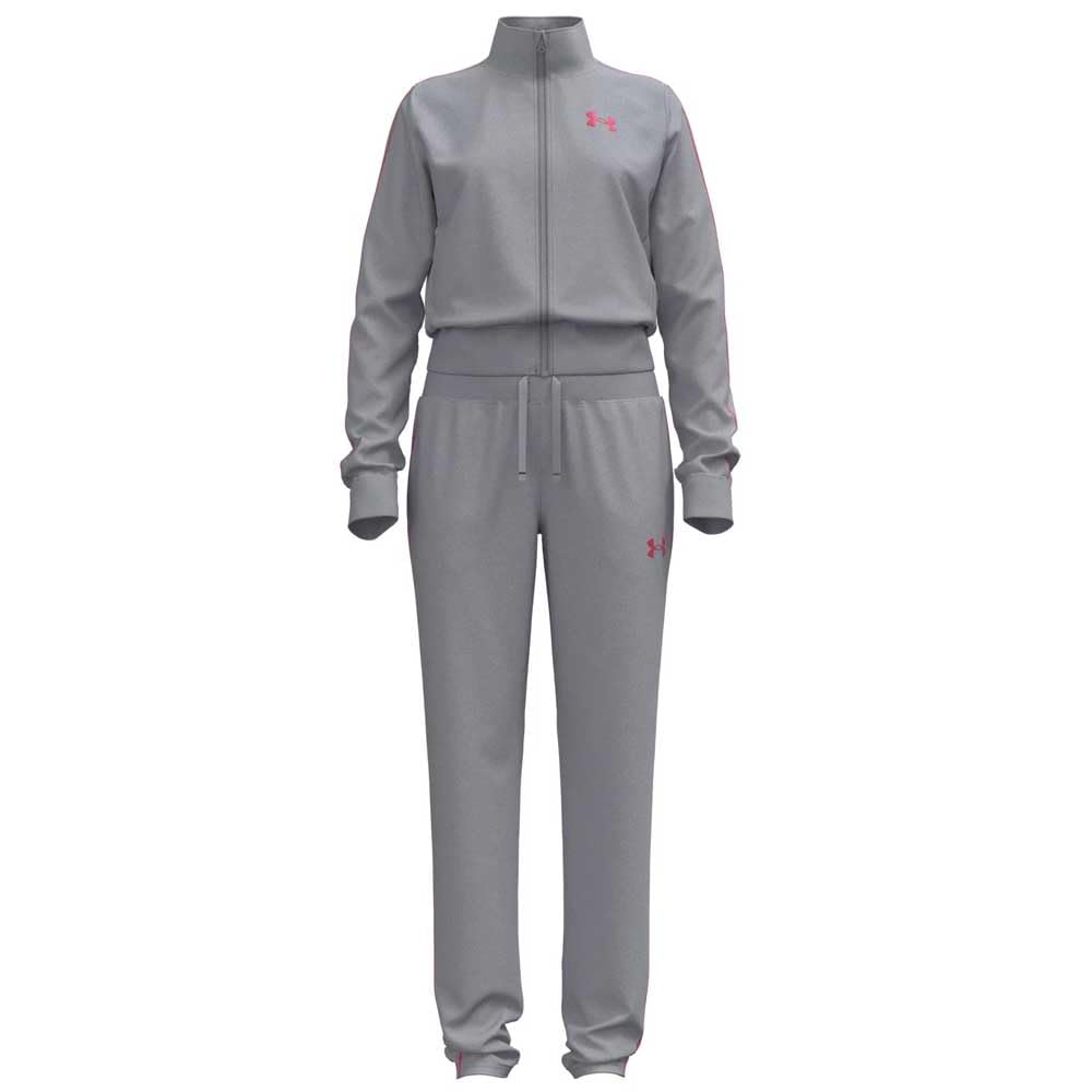 Dres dziecięcy Icon Knit Crop Tracksuit szary Under Armour