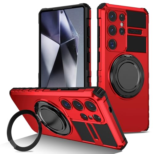 Coque antichoc Samsung S25 rotative rouge pour éviter les chutes en voiture