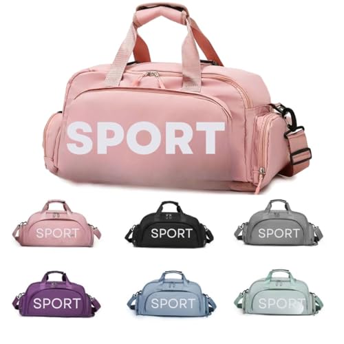 Bolsa Esportiva Mochila Mala De Treino Impermeável Premium Original - Bag Porta Tênis Ajustável Bolsos Laterais Resistente Academia Boxe Atividade Fitness Caminhada Grande Viagem (ROSA)