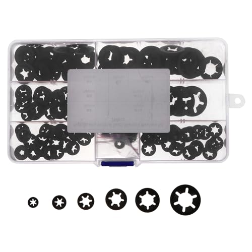 VILLCASE 1set Plum Blossom Retaining Clips Assortment Manganese Steel Snap Rings Various with Storage Box for Organized Fastening Needs