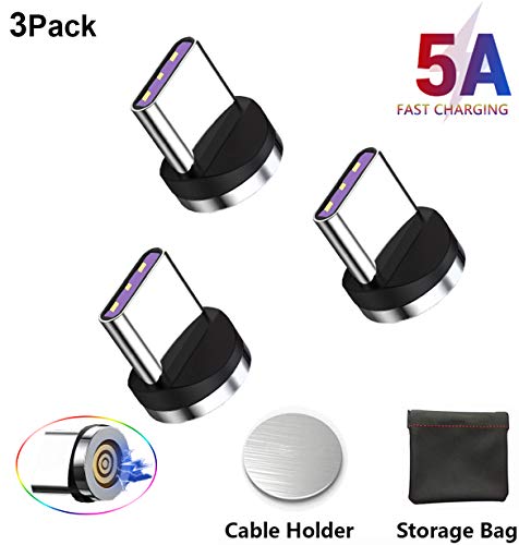 Kyerivs USB Typ C Magnet Adapter Schnellladung Rotierbarer USB C Magnetisches Stecker für Huawei-Serie Magnet ladekabel 3-Pack(KEIN Kabel)