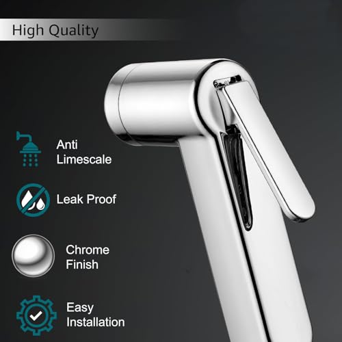 Image of LUVBATH Italian Design Health Faucet Gun for Toilet | High Pressure ABS Jet Spray | Durable, Leakproof & Easy to Clean | Ergonomic Handheld Bidet for Bathroom | Pack of 4