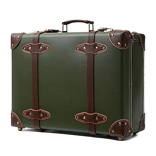 Best luggage without wheels Vintage Leather Trunk Suitcase with Strap