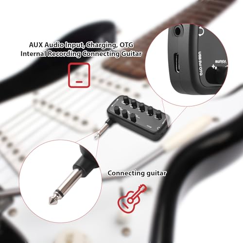 Amplificador de Bajo Portátil para Auriculares Plug and Play con 3 Simulaciones de Altavoces y OTG para Bajo Eléctrico Grabación Interna Tres Tonos - imagen 4