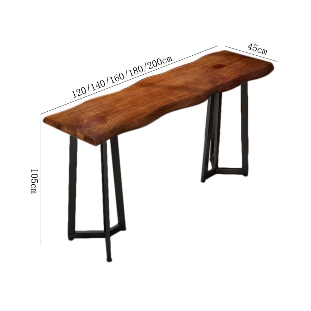 Table de Bar Table de Bar rectangulaire Haute en Bois avec Cadre métal for Cuisine, Salle à Manger et Salon(140 * 45 * 105cm)